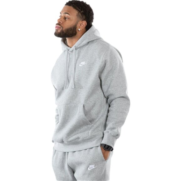 Nike Club Men's Size 2XL Sweatsuit Fleece Tracksuit Heather Grey Matching Set - Picture 3 of 9